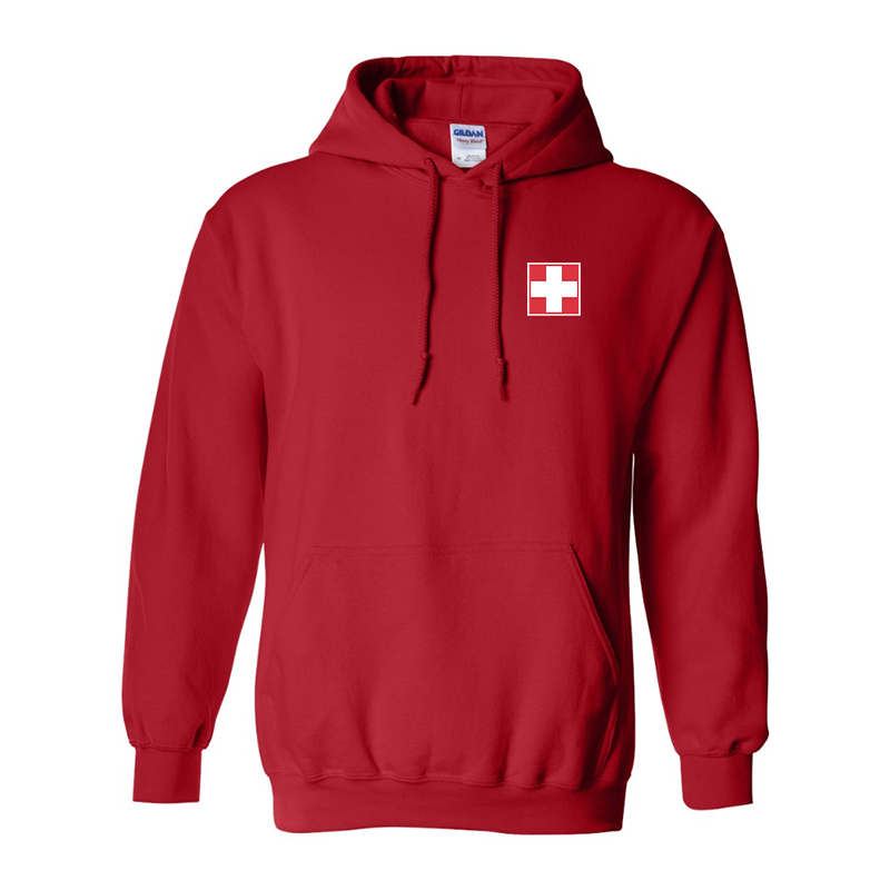 Men's  Switzerland National Football Soccer Team Gildan  Heavy Blend Hooded Sweatshirt